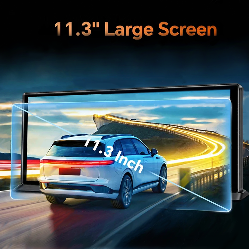 EKLEVA 11.3" Touch Screen Car Camera 5K Dash Cam 5G WiFi Wireless CarPlay & Android Auto Loop Recording Navigation DVR