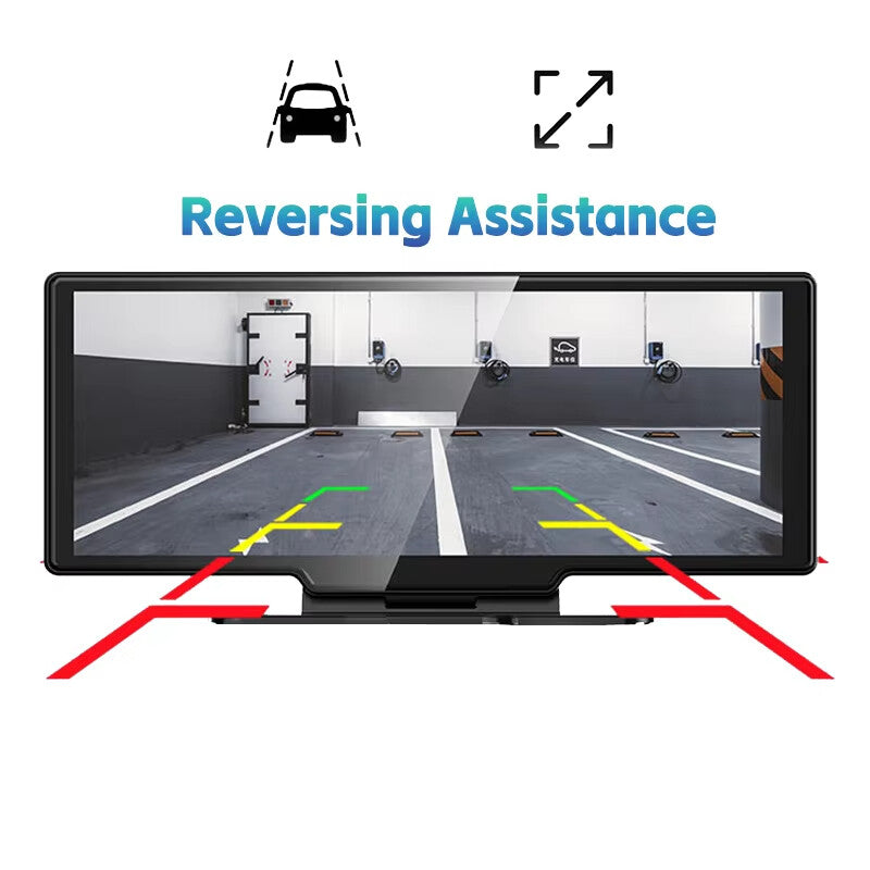 EKLEVA 10.26" Screen 4K Car Camera Wireless CarPlay & Android Auto, Dash Cam FM Transmitter Parking Monitor 5G WiFi Connect APP monitor