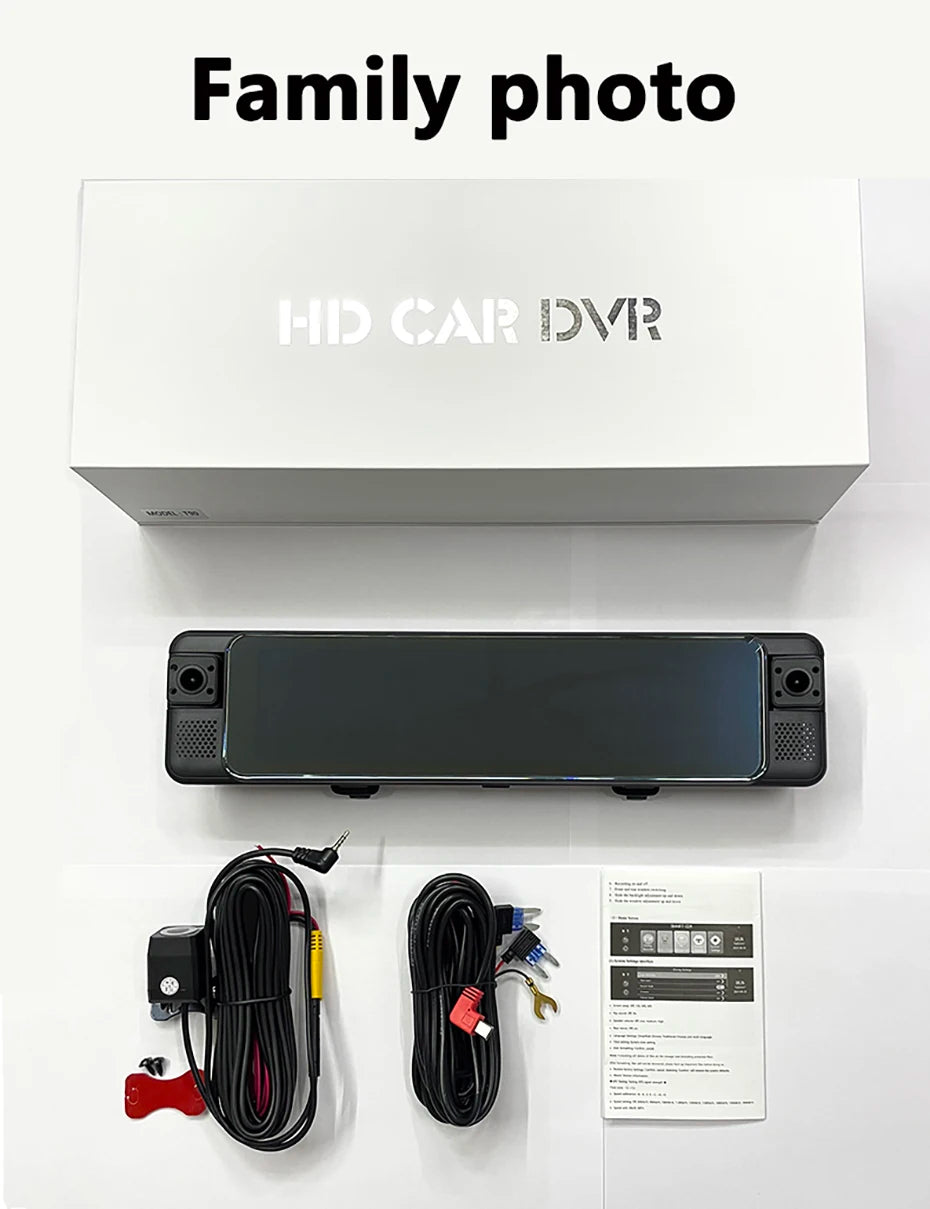 EKLEVA 4CH 11.26 Inch 4K+1K+1K+1K Rearview Mirror 360° Dash Cam ADAS BSD WiFi Night Vision 24H Parking Monitor Time-Lapse Car DVR